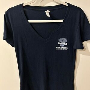 Women's L soft Wheatley Vodka Buffalo Trace V Neck graphic shirt